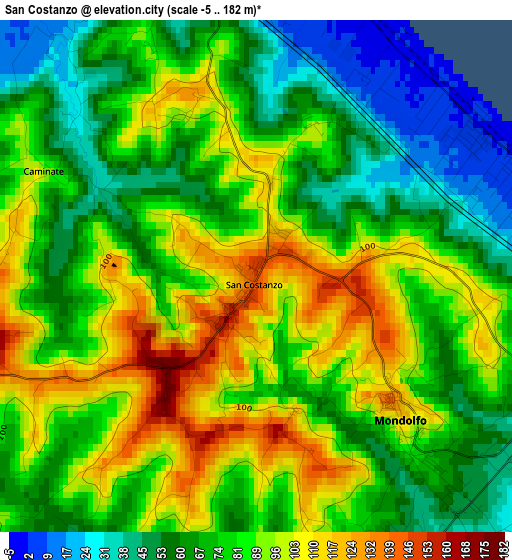 San Costanzo elevation map