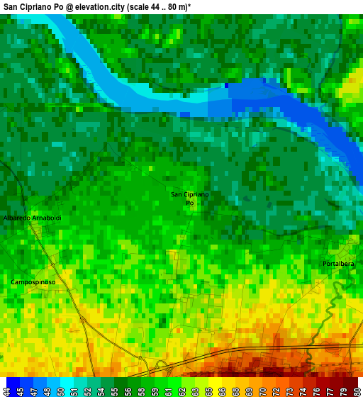 San Cipriano Po elevation map