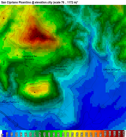 San Cipriano Picentino elevation map