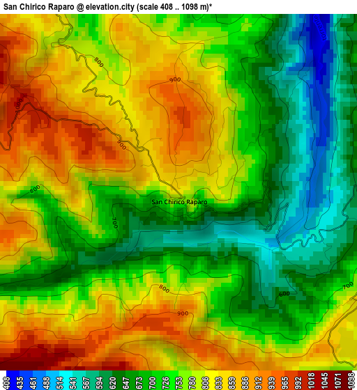 San Chirico Raparo elevation map