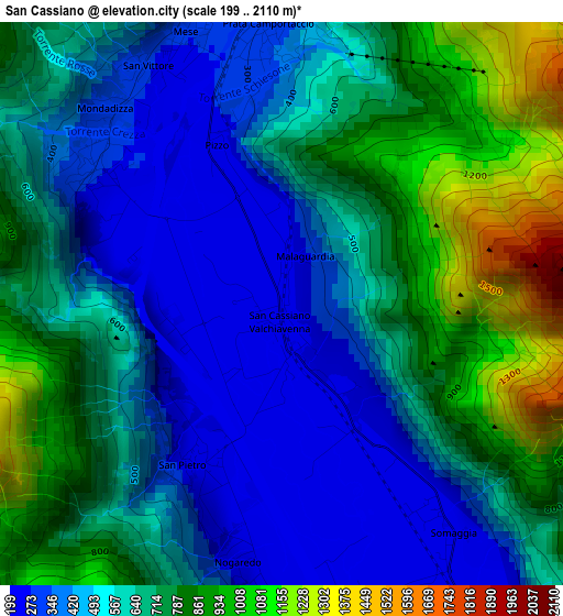 San Cassiano elevation map