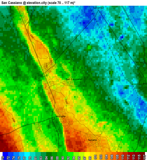 San Cassiano elevation map