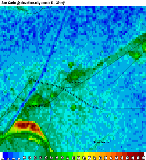 San Carlo elevation map