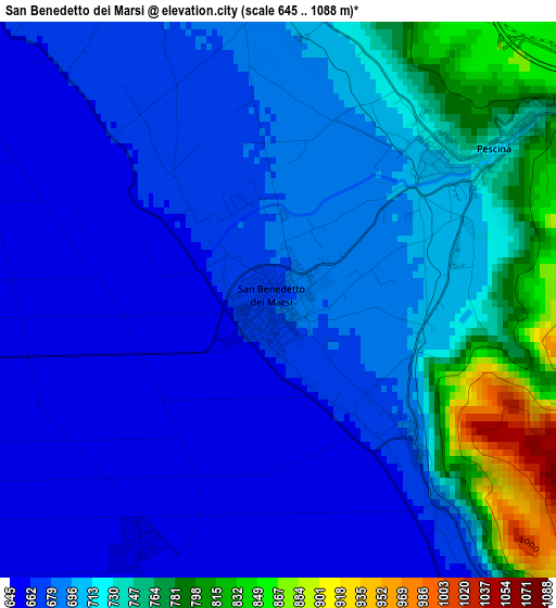 San Benedetto dei Marsi elevation map