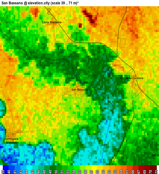 San Bassano elevation map