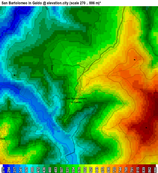 San Bartolomeo in Galdo elevation map