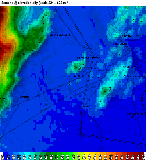 Samone elevation map