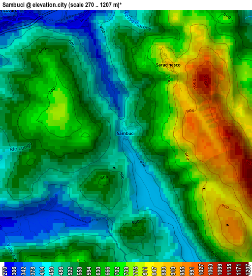 Sambuci elevation map