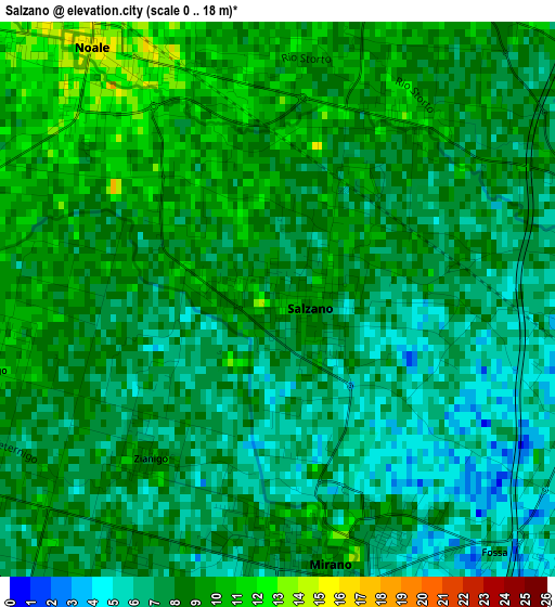 Salzano elevation map