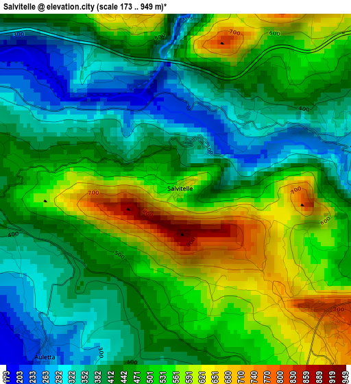 Salvitelle elevation map