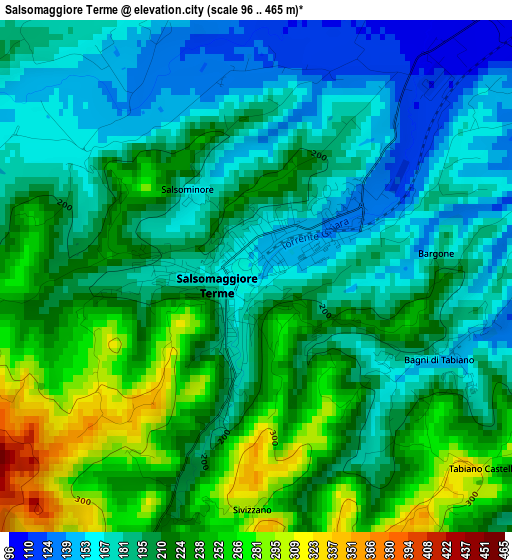 Salsomaggiore Terme elevation map