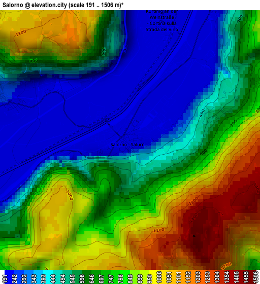 Salorno elevation map