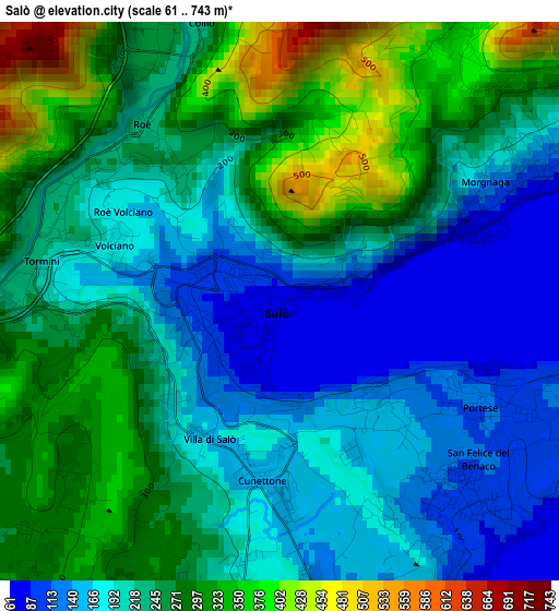 Salò elevation map