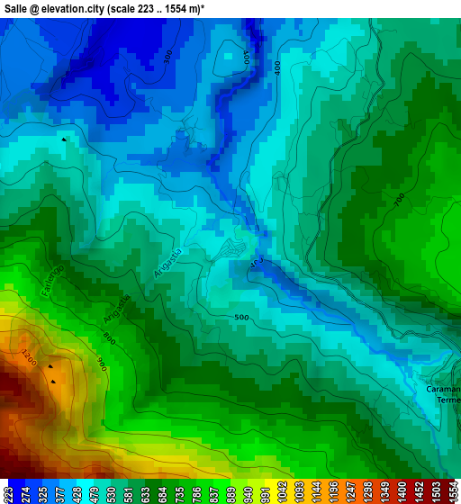 Salle elevation map