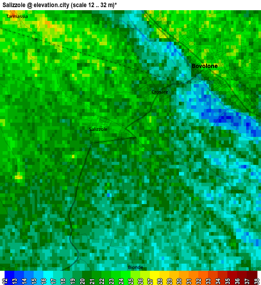 Salizzole elevation map