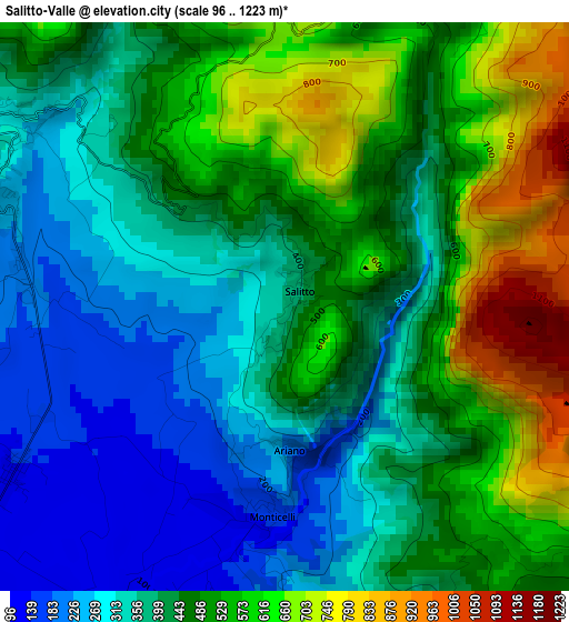 Salitto-Valle elevation map