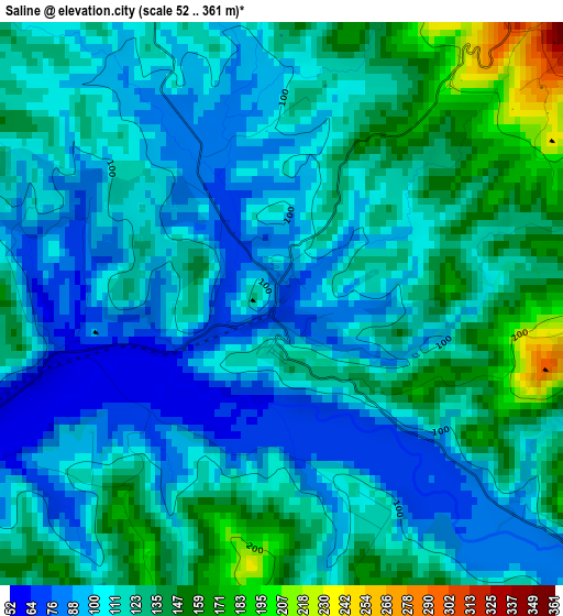 Saline elevation map