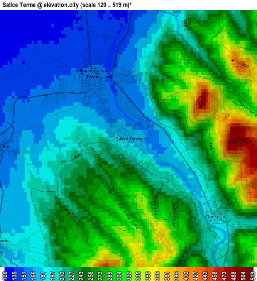 Salice Terme elevation map