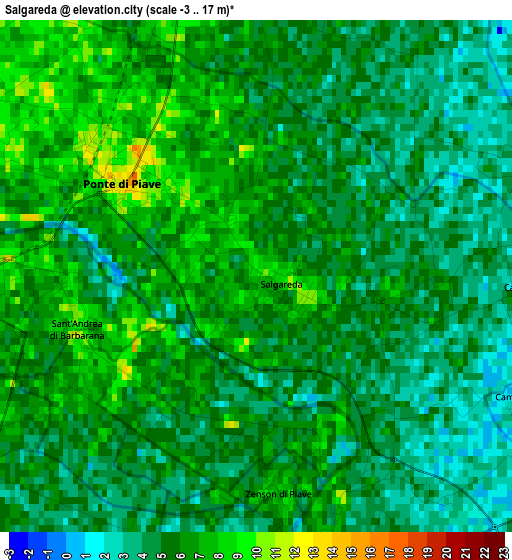 Salgareda elevation map