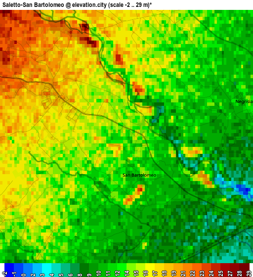 Saletto-San Bartolomeo elevation map