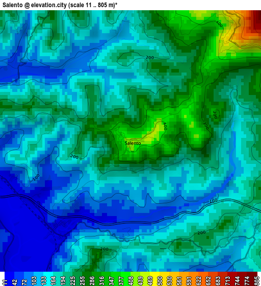 Salento elevation map