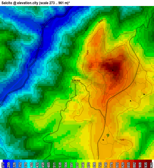 Salcito elevation map