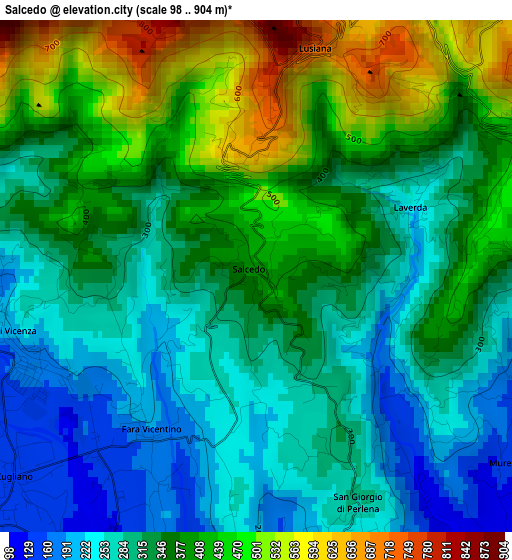 Salcedo elevation map