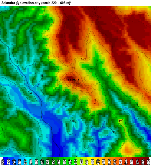 Salandra elevation map