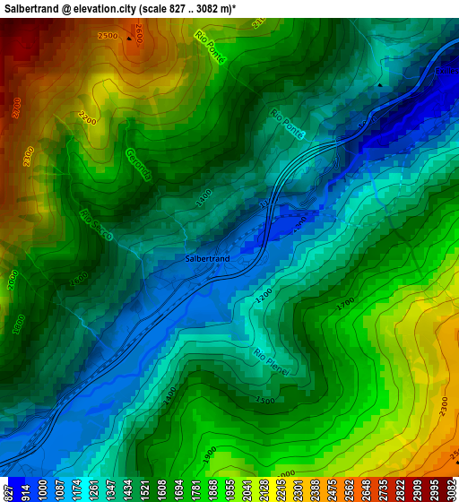 Salbertrand elevation map