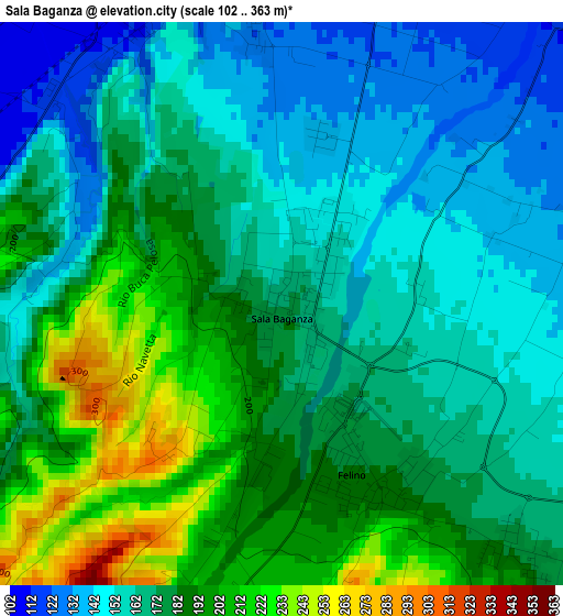 Sala Baganza elevation map