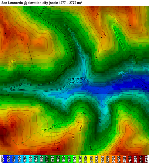 San Leonardo elevation map