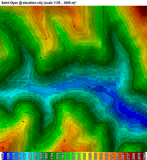 Saint-Oyen elevation map