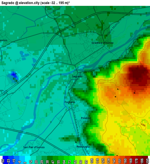 Sagrado elevation map