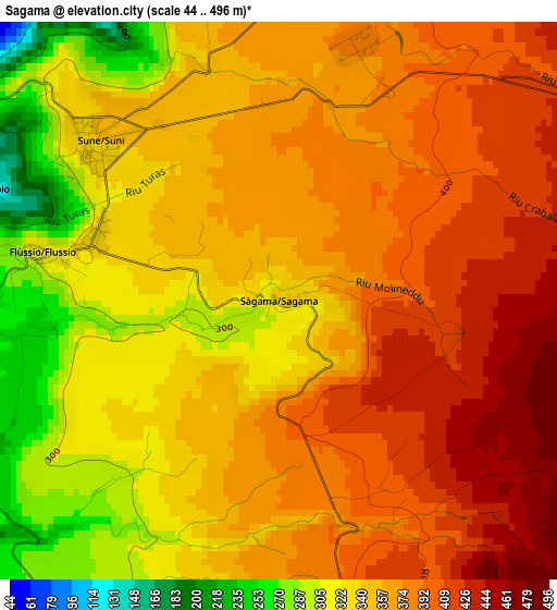 Sagama elevation map