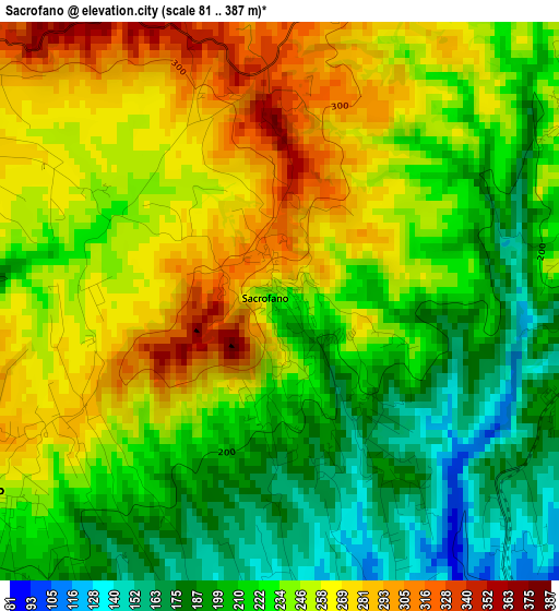 Sacrofano elevation map