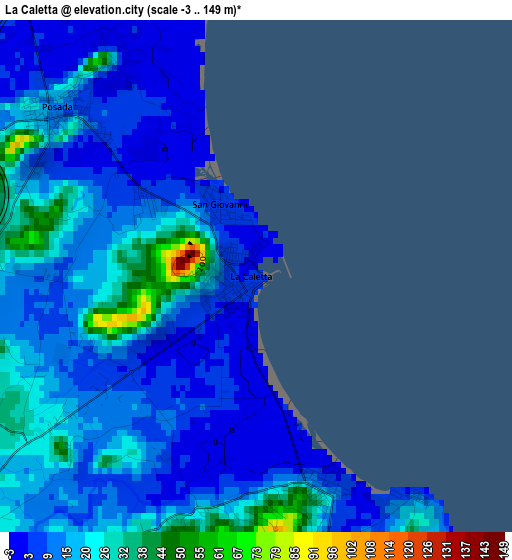 La Caletta elevation map