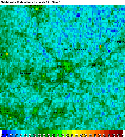 Sabbioneta elevation map