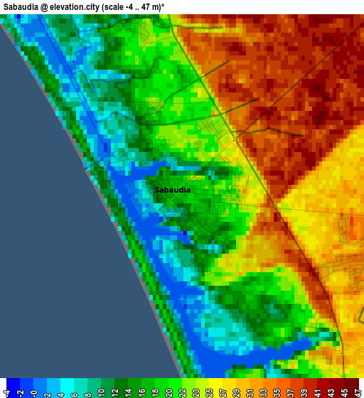 Sabaudia elevation map