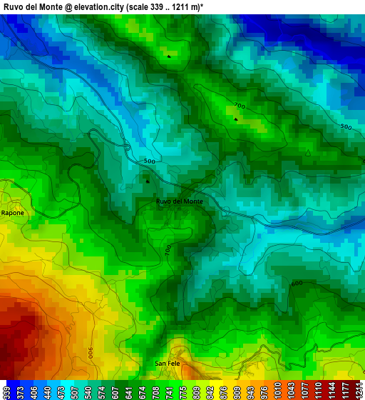 Ruvo del Monte elevation map