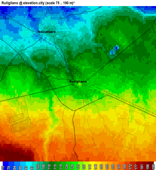 Rutigliano elevation map