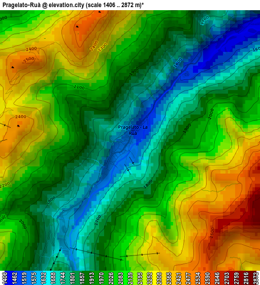 Pragelato-Ruà elevation map