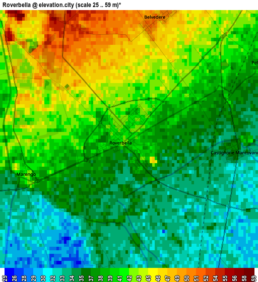 Roverbella elevation map