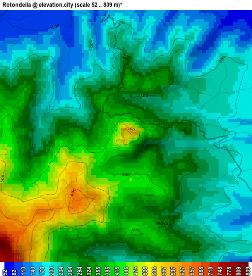 Rotondella elevation map