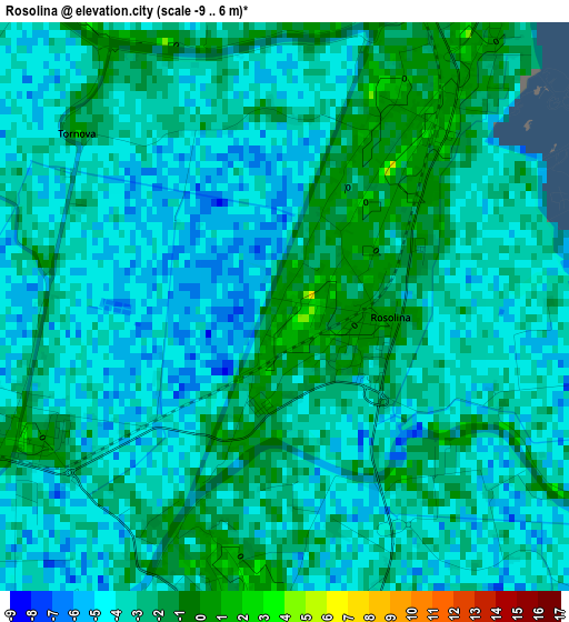 Rosolina elevation map