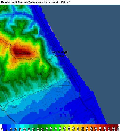 Roseto degli Abruzzi elevation map