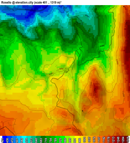 Rosello elevation map