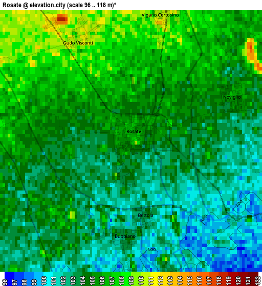 Rosate elevation map