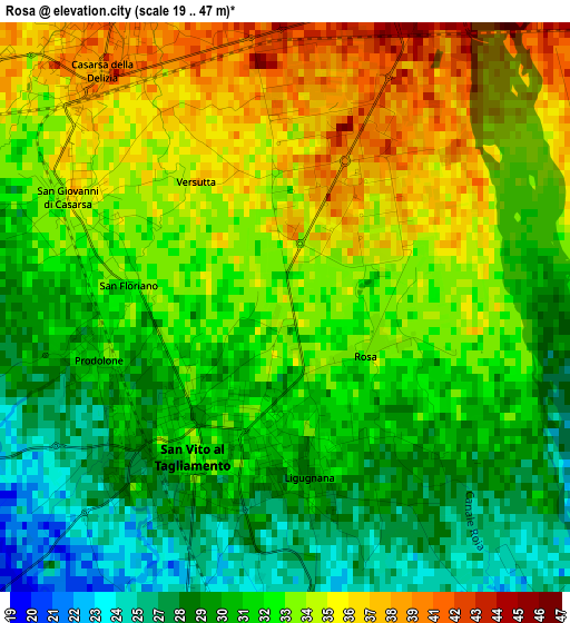 Rosa elevation map