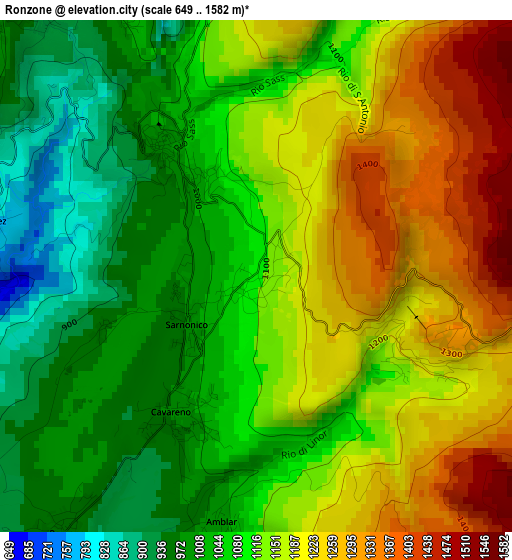 Ronzone elevation map