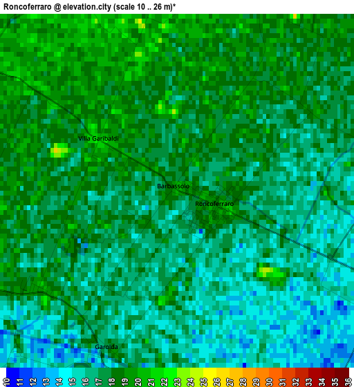 Roncoferraro elevation map